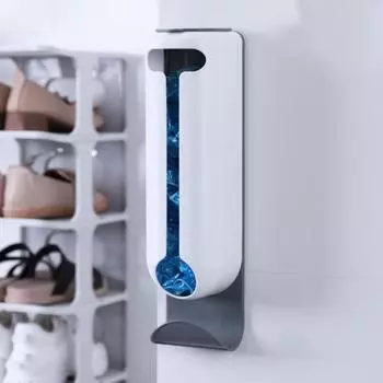 Настенное крепление Держатель для пластикового пакета Легкий доступ Без сверления Самоклеящиеся пакеты для продуктов Экономия Сумка для покупок Диспенсер Кухня Ванная комната Прихожая белый