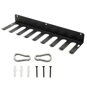 Настенное крепление для бейсбольных бит, карабины, подвесной органайзер для спортивного инвентаря, стойка для штанги чёрный