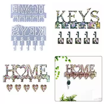 Настенное крепление для хранения ключей, литая смоляная форма для подставки для ключей, для офиса в прихожей, держателя ключей, органайзер для брелока прозрачный