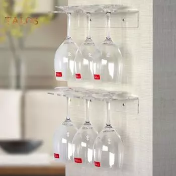 Настенное крепление для кухни, 3 слота, акриловая подвесная стойка для бокалов для вина, подстаканник, полка прозрачный