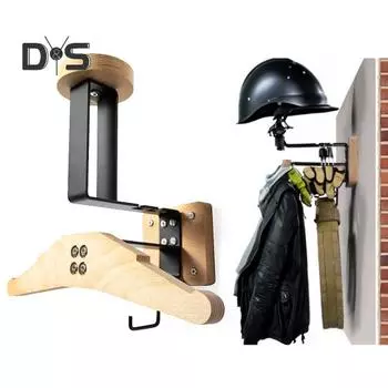 Настенное крепление для мотоциклетного шлема, вешалка для куртки, прочная несущая простая установка, тактический органайзер для снаряжения, стеллаж для хранения велосипедного костюма светло-коричневого