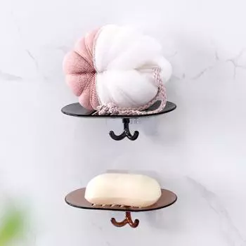 Настенное крепление для ванной комнаты без гвоздей, держатель для мыла, контейнер, полка, крючок для губки кофейный