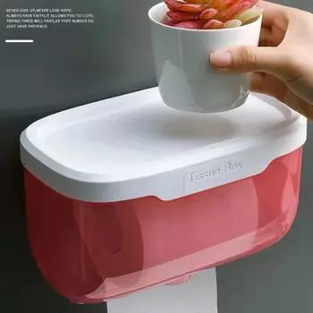 Настенное крепление для ванной комнаты, ящик для хранения салфеток, товары для дома без перфорации, чехол для телефона, держатель для туалетной бумаги, водонепроницаемая полка-органайзер