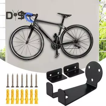 Настенное крепление для велосипеда, прочная металлическая горизонтальная вешалка для велосипеда, экономящая место, для дома, гаража, квартиры, горной дороги, настенная стойка для хранения велосипедов чёрный
