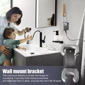 Настенное крепление для выпрямителя волос Dyson Airstrait HT01, компактный прочный металлический утюжок для выпрямления волос, настенный кронштейн, держатель-органайзер серый