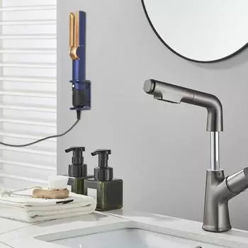 Настенное крепление для выпрямителя волос Dyson Airstrait HT01, компактный прочный металлический утюжок для выпрямления волос, настенный кронштейн, держатель-органайзер синий