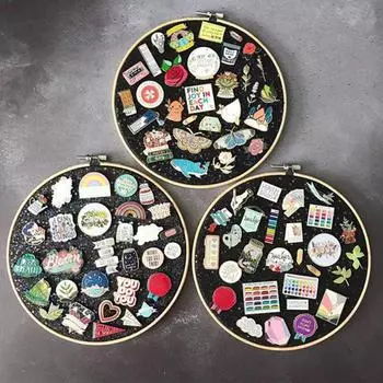 Настенное крепление для значков, блестящая эмалевая брошь, стойка для хранения ювелирных изделий, блестящие звездные украшения