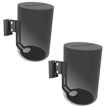 Настенное крепление EMAQUIN для Sonos Era Pair Set с поворотным механизмом и прочным корпусом Easy to Black 100, наклонное, металлическое, установка, чёрный