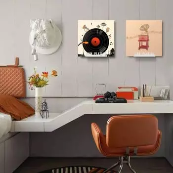 Настенное крепление Полка для хранения виниловых пластинок Прозрачный гладкий край Надежный Прочный Простота установки Акриловая подставка для проигрывателя пластинок Плавающая полка прозрачный