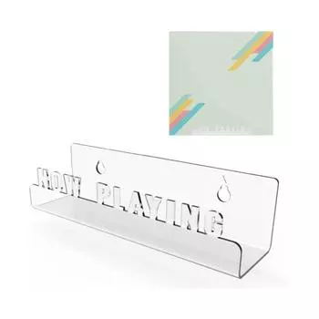 Настенное крепление Полка для хранения виниловых пластинок Прозрачный гладкий край Надежный Прочный Простота установки Акриловая подставка для проигрывателя пластинок Плавающая полка прозрачный