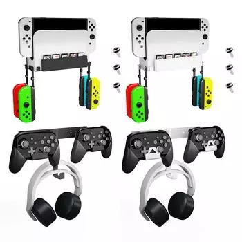 Настенное крепление полки для хранения Держатель стойки Полка для дисплея для переключателя/переключателя OLED чёрный