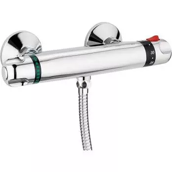 Настенное крепление, выпускной клапан 1/2 дюйма, термостатический смеситель для душа для ванной комнаты, хромированный смеситель в современном стиле Shower Rod Mixing Valve