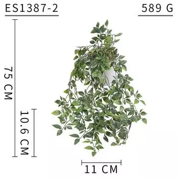 Настенное моделирование зеленого растения Пластиковое растение в горшке Креативное моделирование зеленого растения Украшение для домашнего офиса Фотография Украшение
