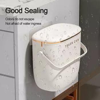 Настенное мусорное ведро с ручкой на крышке, антизапаховая подвесная корзина для подгузников, аксессуары для ванной комнаты, 8 л, 12 л
