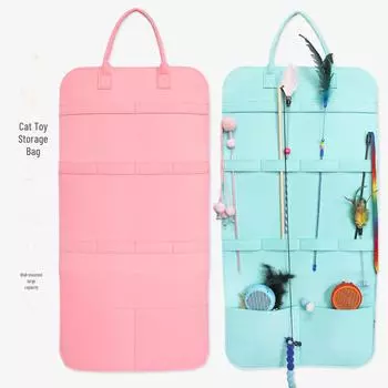 Настенное украшение для кошачьего домика Cross-Border и сумка для хранения игрушек - стойка для зоотоваров из войлочной трубки розовый