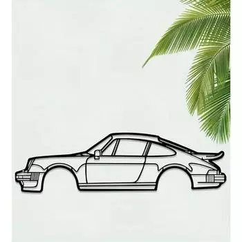 Настенное украшение Искусство Креативное металлическое железное искусство Линия 911 Turbo Спортивный автомобиль Настенное украшение Домашнее искусство Настенное украшение Подвесной орнамент чёрный