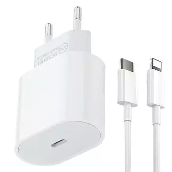 Настенное зарядное устройство для Iphone 20 Вт PD Адаптер питания USB-C для Apple IPhone 13 11 12 Pro Max IPad Mini Charge Кабель для быстрой зарядки типа C Charger and Cable