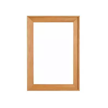 Настенное зеркало Nagai Kosan 58 см x 83 см, медово-коричневое, из натурального дерева, настенное, ударопрочное, готовое изделие, сделано в Японии, настенное зеркало в раме Г-образной формы NK-18