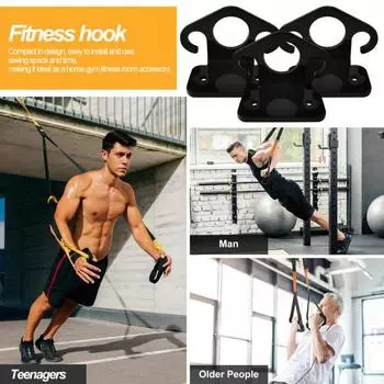 Настенные анкеры с эспандером и винтами Прочная несущая способность Нержавеющий Высокая прочность Простота установки Анкеры для настенного крепления для тренировок Крючки для лент чёрный