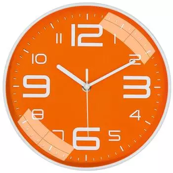 Настенные часы 12 Бесшумные Кварцевые Декоративные Новейшие Настенные часы Бесшумные Классические часы Работающие от батарейки Круглые Легко читаемые для комнаты/дома 12 INCH APPROX оранжевый