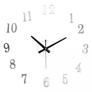 Настенные часы Акриловое зеркало Водонепроницаемый Безопасность Бесшумное вращение Безрамный дизайн Дизайн комнаты