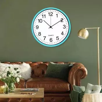 Настенные часы, бесшумные настенные часы с батарейным питанием, современные круглые часы для гостиной, спальни, офиса чёрный
