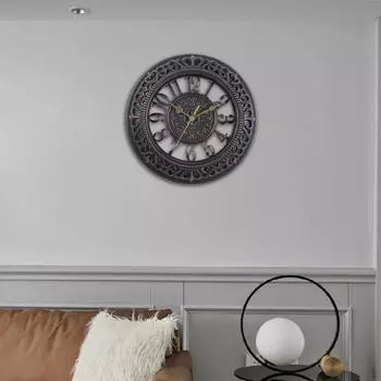 Настенные часы бесшумные не тикающие дюймовые качественные кварцевые на батарейках круглые легко читаемые чёрный