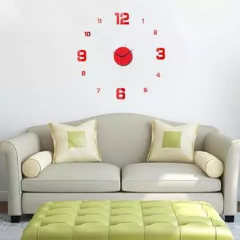 Настенные часы безрамные украшения для дома акриловые зеркальные наклейки 3D цифровые подвесные часы современное искусство наклейка для гостиной чёрный