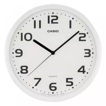 Настенные часы CASIO белые аналоговые стандартные шаговые секундные стрелки IQ-24-7JF