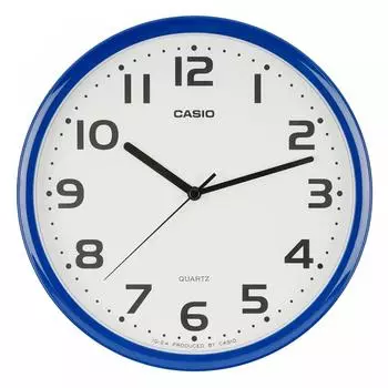 Настенные часы CASIO синие аналоговые стандартные шаговые секундные стрелки IQ-24-2JF