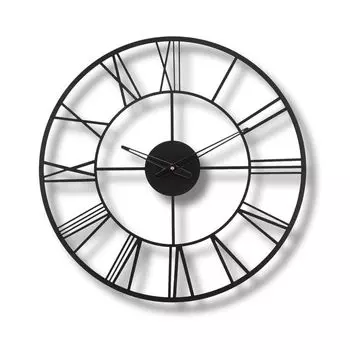 Настенные часы для дома, офиса, гостиной, спальни и кухни | Большой размер, стильный, новейший домашний декор | (40 X 40 См) | Черный цвет (Включенная батарея)