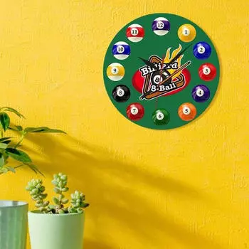 Настенные часы для пула с шарами, легко читаемые, спортивный стол для бильярда, для школы, квартиры, столовой