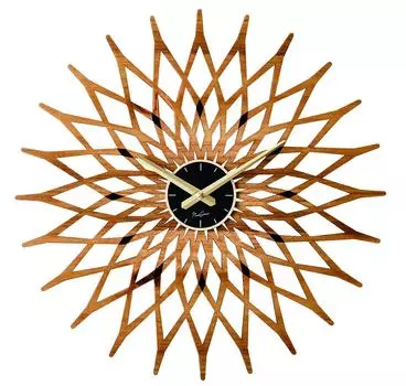 Настенные часы Interform Noale Black Wood Sweep Movement Sun Flower 44 см CL-3022BK чёрный