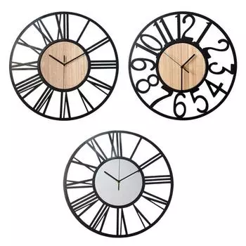 Настенные часы из железа и дерева, домашний декор, 3D настенные часы, диаметр 40 см