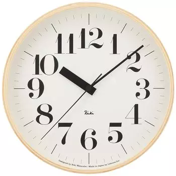Настенные часы Lemnos Riki Radio Clock Analog Wooden Frame Natural Wood White WR20-02 25.4cm белый