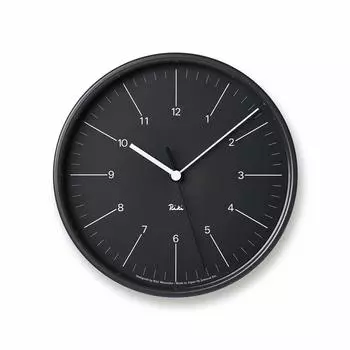 Настенные часы Lemnos Riki Стальные часы, аналоговые черные WR17-10 BK Lemnos Black Диаметр 20,4 x Глубина 6 см