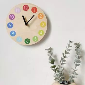 Настенные часы на батарейках для детской комнаты, малошумные круглые настенные деревянные часы, товары для дома белый