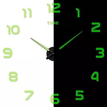 Настенные часы на батарейках, украшение стены спальни, прочные популярные светящиеся цифры, стрелки, комнатные часы для дома S