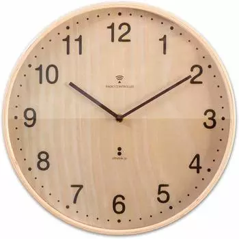 настенные часы Настенные часы Деревянная рама Фанера простой циферблат Бесшумные часы ottostyle.jp Радиоуправляемые [Деревянная доска/коричневые цифры]