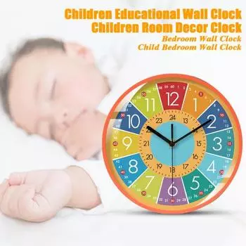 Настенные часы Научного дизайна Легко читаемые Бесшумные не тикающие Цветные часы на батарейках Классная комната Детская комната H