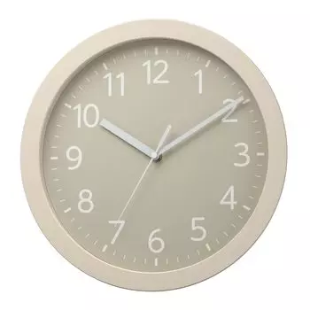 Настенные часы RHYTHM, аналоговые кварцевые часы, бесшумная непрерывная секундная стрелка, удобный для чтения шрифт, стильный сероватый цвет, бежевый 8MGA43ND38 32x5 см бежевый