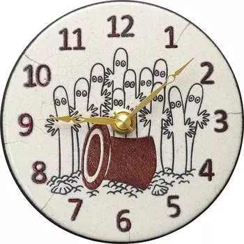 Настенные часы RHYTHM Nyoronyoro Italian Ceramic Frame Route Limited Модель ZC971MT03 13x3,5 см Moomin/Zaccarella белый