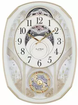 Настенные часы RHYTHM радио аналоговые Karakuri Small World Noel S 30 песен мелодия белый Small World 4MN551RH03 белый