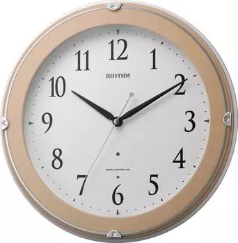 Настенные часы RHYTHM, радиочасы, аналоговые, ночные, видимые, темный свет, автоматическое освещение, дерево, розовый, чистый свет, марлон 8MYA23SR13 (Полуглянцевая отделка) розовый