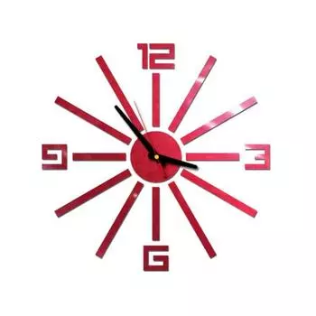 Настенные часы с 3D-эффектом, римскими цифрами, настенная установка, акриловые часы без перфорации красный