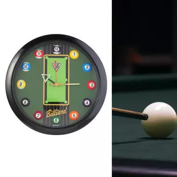 Настенные часы с бильярдным шаром 11,6 для стола, декор для бара чёрный