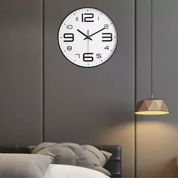 Настенные часы с большим количеством номеров, 12 дюймов, бесшумные, без тикания, кварцевые, декоративные, в современном стиле для гостиной