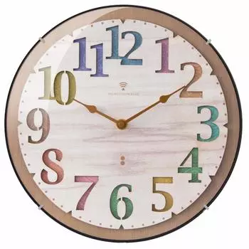 Настенные часы с индексом, автоматическим приемом, аналоговые, бесшумные, внутренние, бесшумные, художественные, стильные, ottostyle.jp, куполообразные, радиоуправляемые, штампованные [цветные]