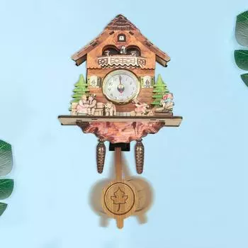 Настенные часы с кукушкой и птицей Gugu, время просмотра, настенные часы для гостиной, товары для украшения дома One Size коричневый