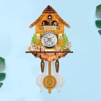 Настенные часы с кукушкой и птицей Gugu, время просмотра, настенные часы для гостиной, товары для украшения дома коричневый